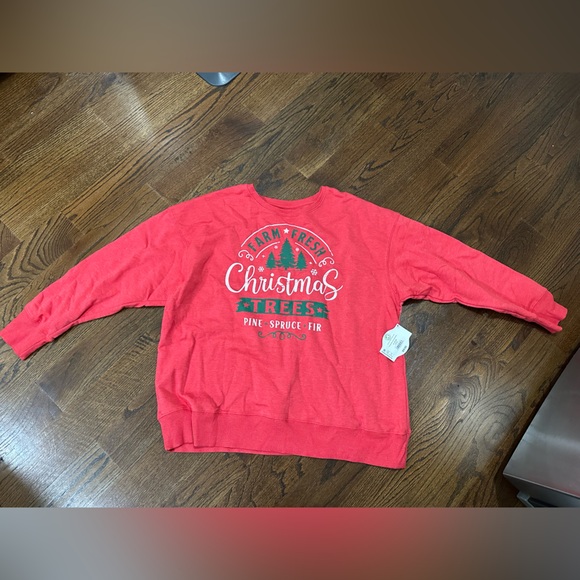 NWT - Red Christmas Trees Sweatshirt - Picture 2 of 3
